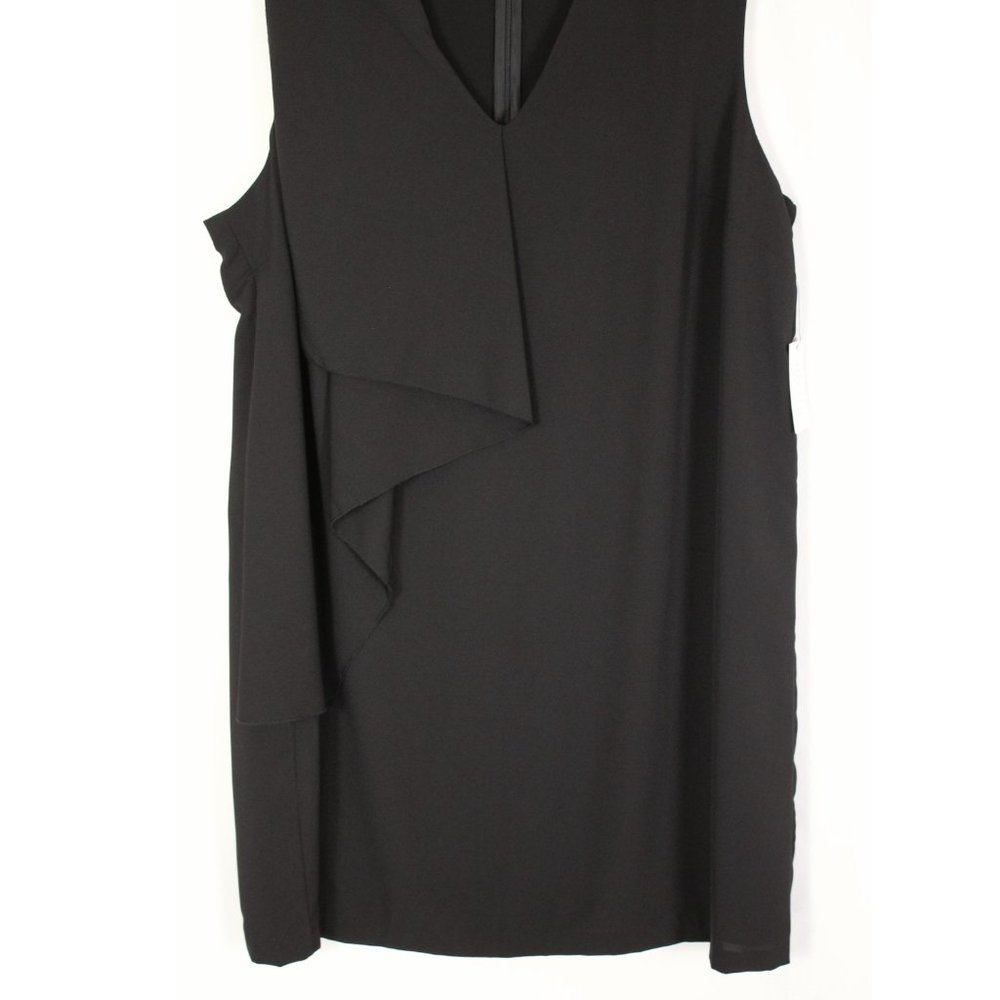 NWT Eloquii Black Ruffled Front Dress Size 20 - Picture 6 of 11